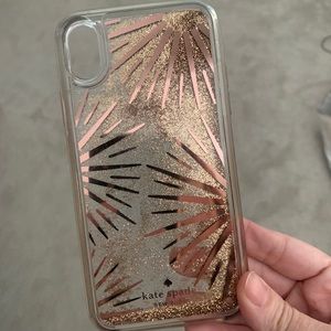 Kate Spade iPhone XR case with floating glitter